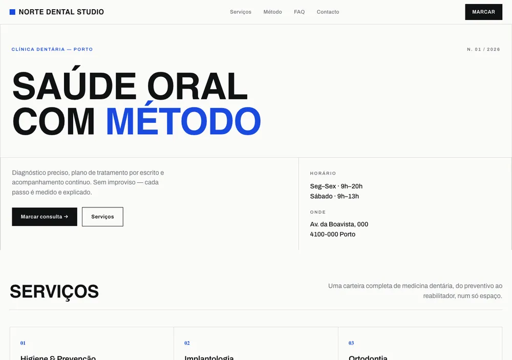 Demostración — Clínica dental — minimal